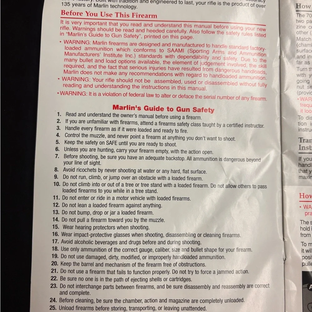 Marlin Self-Loading Rimfire Rifle Manual - Black - Picture 5 of 9